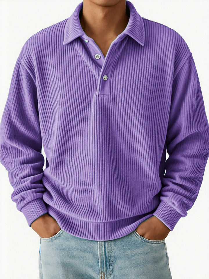 Men's polo with ribbed texture and classic collar Lune London