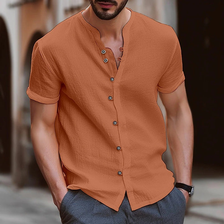 Structured short-sleeve shirt for men with buttons Lune London