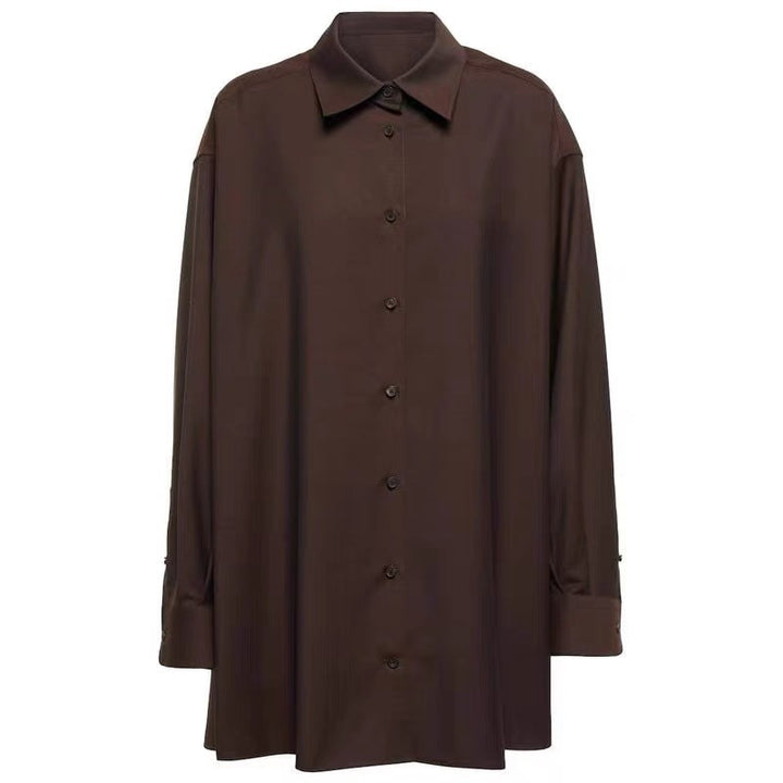 Blouse Élégante Femme à Manches Longues avec Patte de Boutonnage Minimaliste Chic & Stil