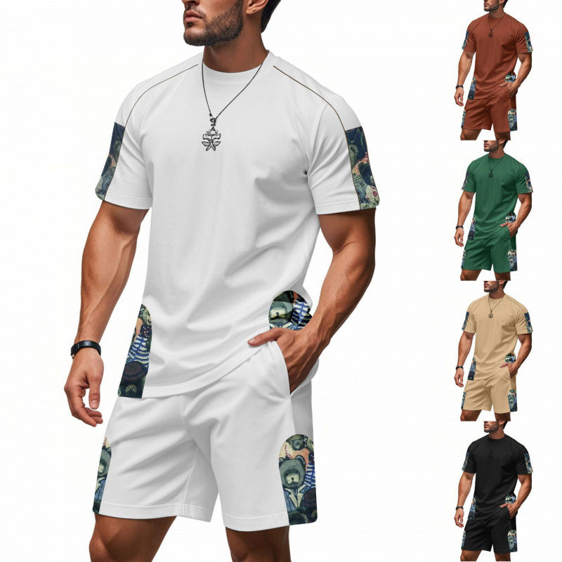 Men's Chic Graphic Print Lounge Set