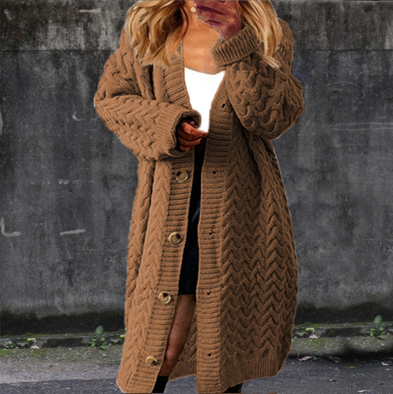 Chunky knit cardigan for women with elegant button details and a structured design Lune London