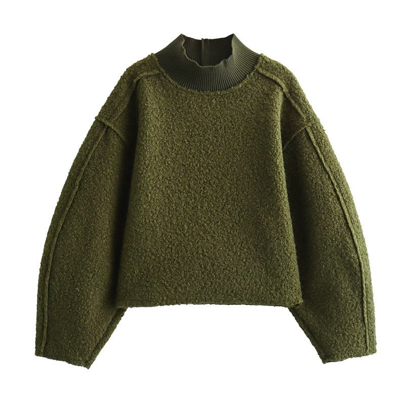 Pull femme douillet avec col montant et épaules tombantes Lune London