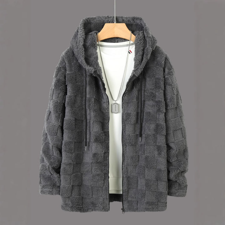 Man Fleece jacket with hood and pockets Lune London