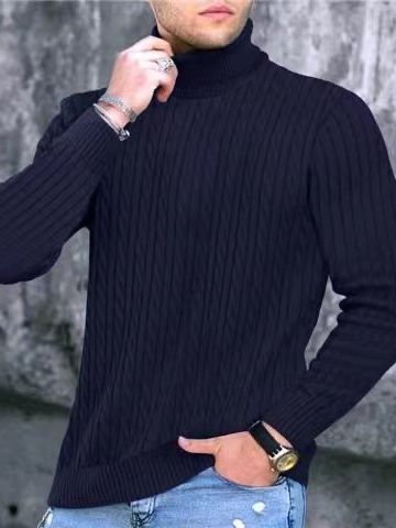 Men's turtleneck sweater with textured knit pattern Lune London
