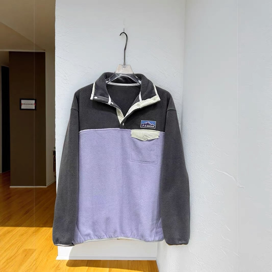 Pull en polaire pour femmes avec col haut et poches pratiques Chic & Stil
