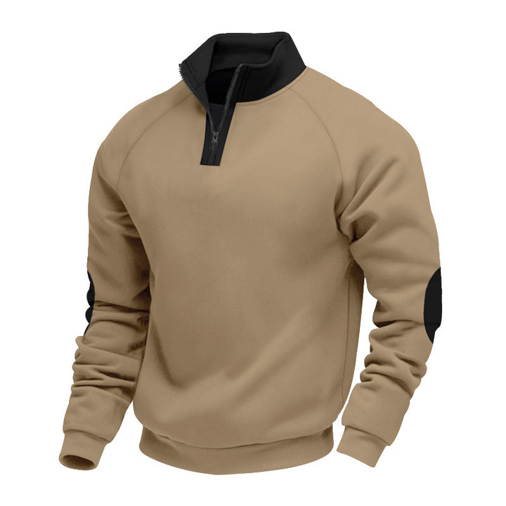 Sporty sweatshirt for men with high collar and practical zip details Lune London