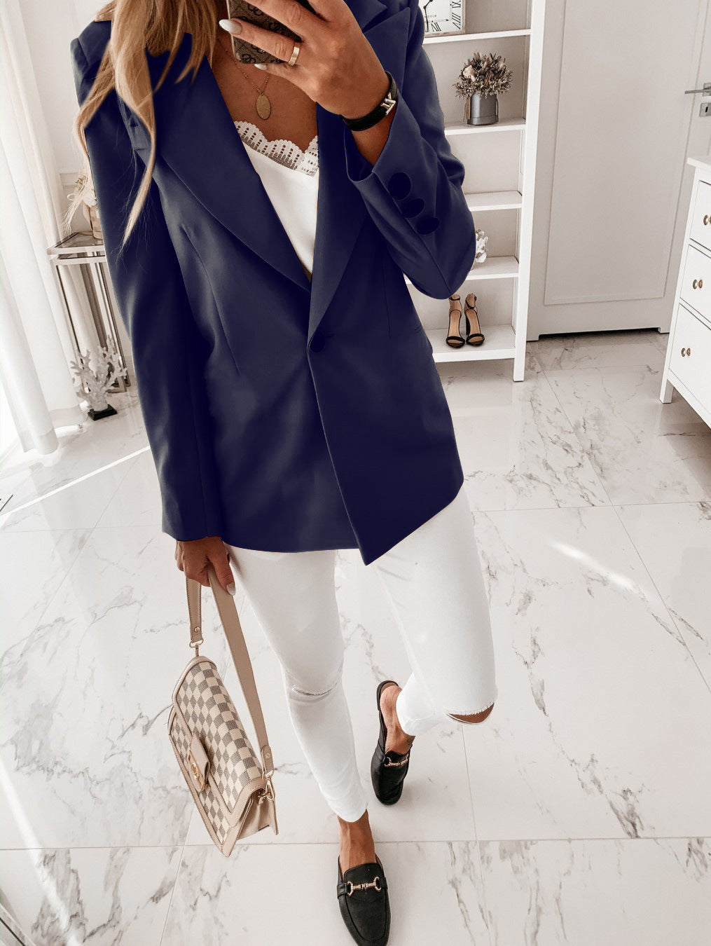 Elegant oversized jacket for women with structured details and long sleeves Lune London