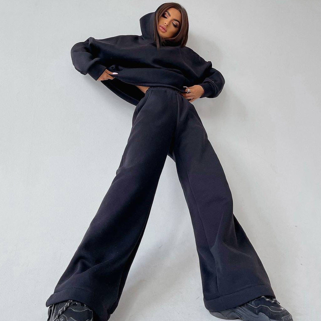 Lune London | Women's Casual Oversized Hoodie and Wide Leg Pants Set