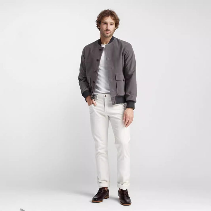 Casual college jacket for men in soft material with practical pockets Lune London