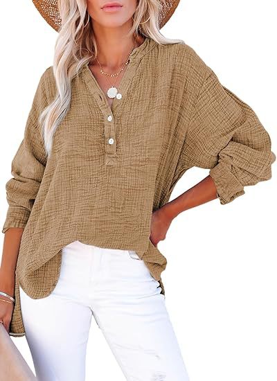 Oversized shirt for women with button placket Lune London