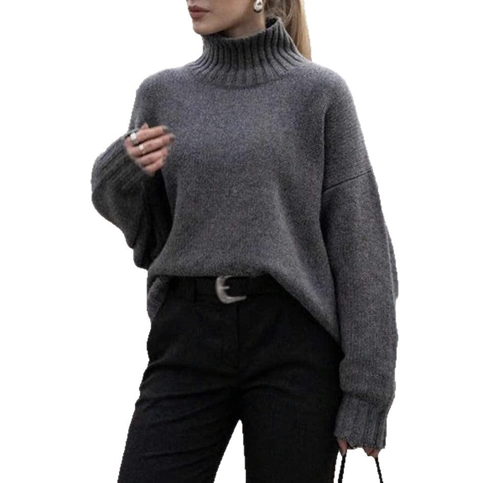 Ladies high quality funnel neck sweater with oversized casual fit Lune London
