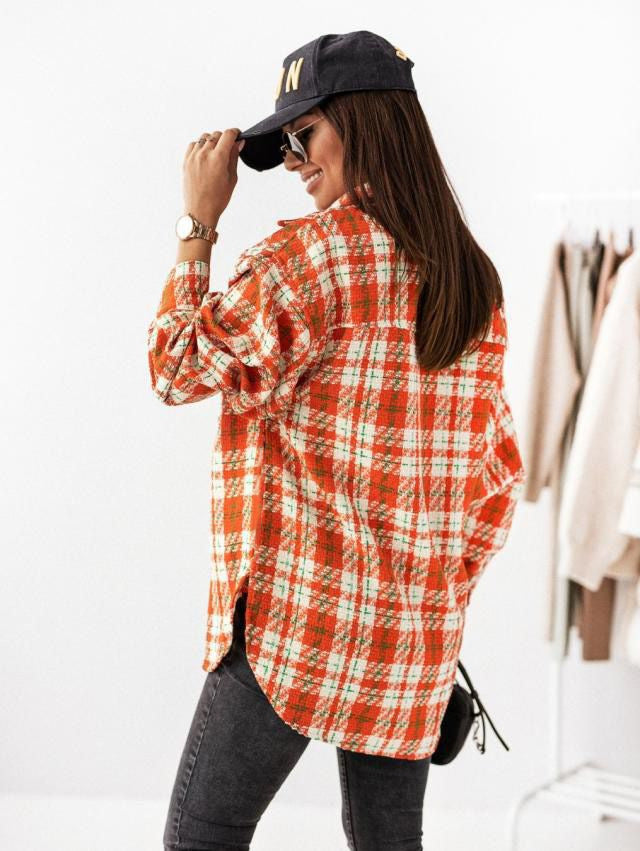 Ladies Oversized Check Shirt Lune London