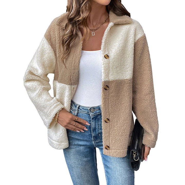 Ladies comfortable overshirt jacket with soft fleece and button closure Lune London