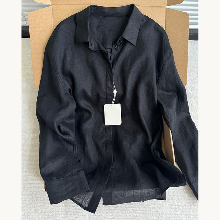 Ladies Lightweight Blouse Made of Breathable Linen with Casual Cut Lune London