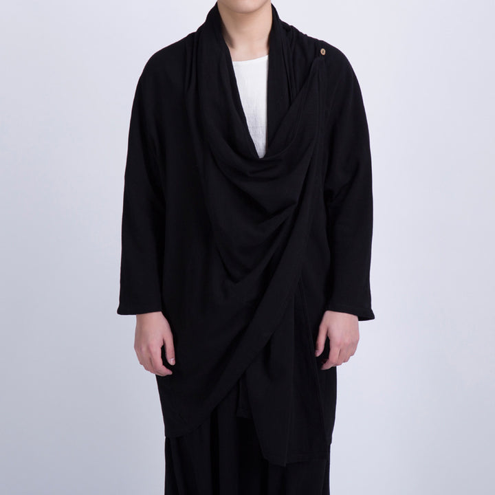 Men's overcoat with asymmetrical cut and decorative details Lune London