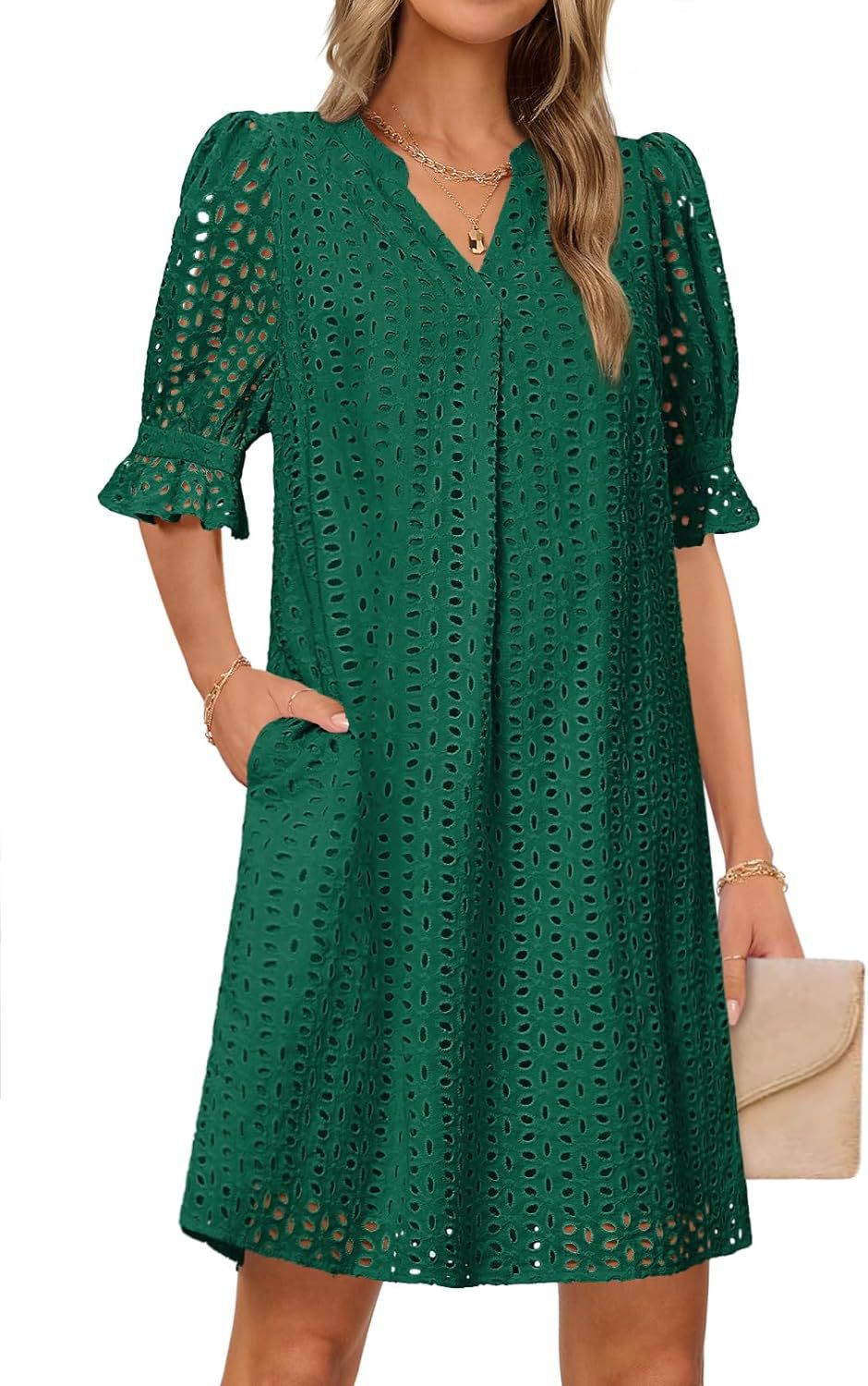 Fluid summer dress for women with elegant lace details Lune London