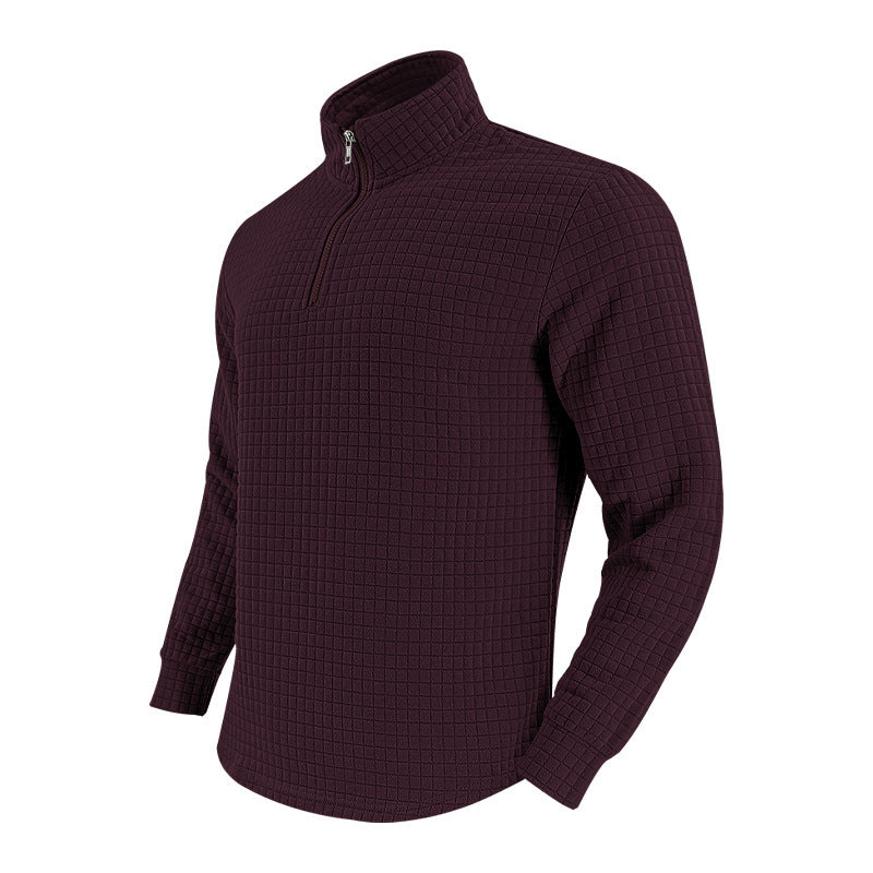 Quilted men's pullover with half-zip Lune London