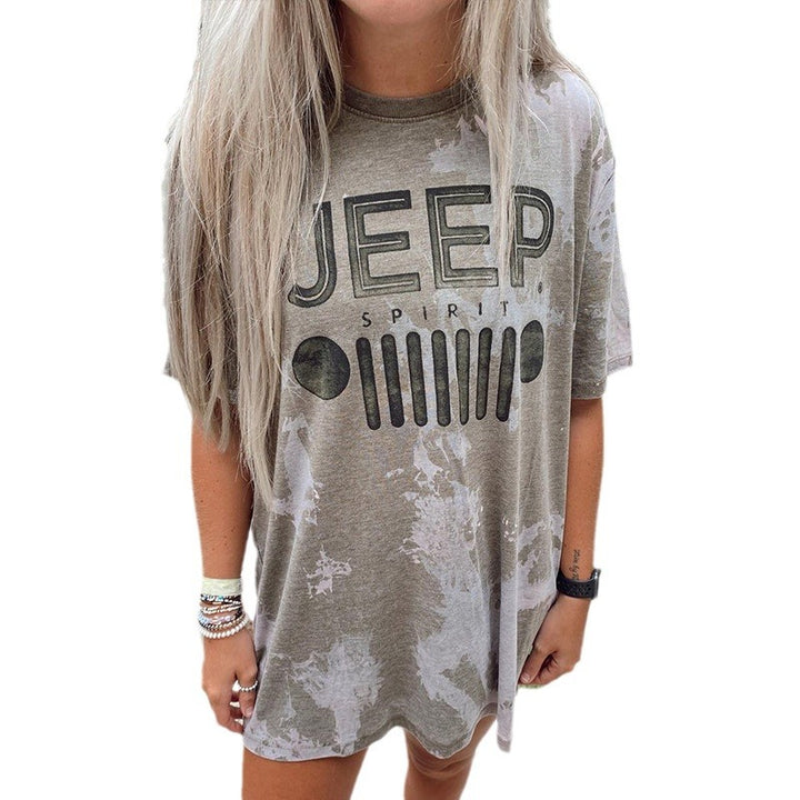 Oversized T-shirt for women with creative Jeep design Lune London
