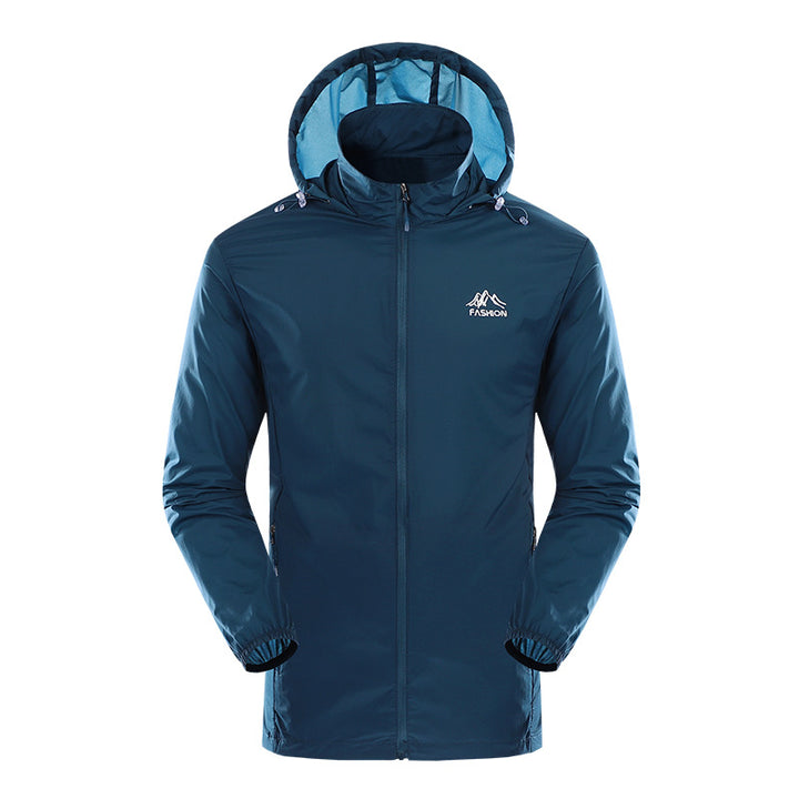 Lightweight outdoor jacket for men with adjustable hood collar Lune London