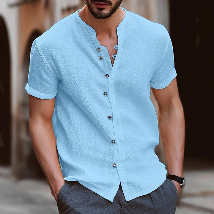 Structured short-sleeve shirt for men with buttons Lune London