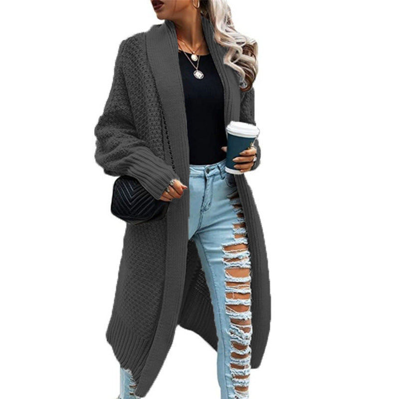 Ladies Large knitted cardigan with front opening and long sleeves Lune London