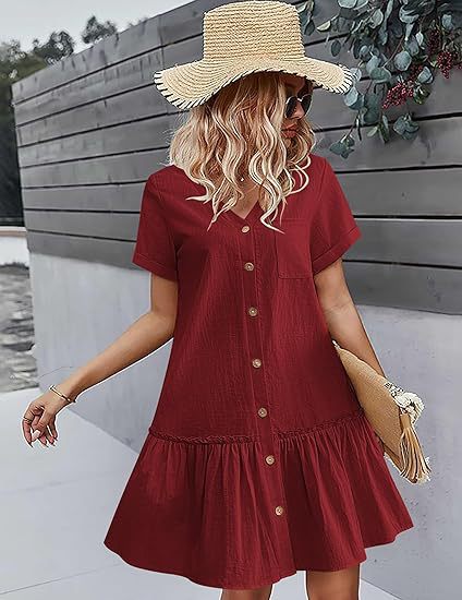 Casual dress for women with button closure and ruffles Lune London