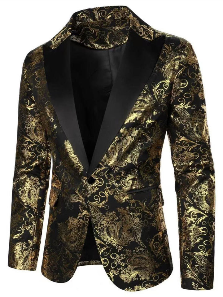 Elegant velvet blazer for men with floral pattern Lune London