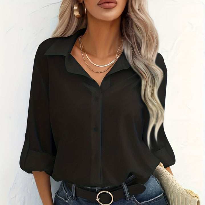 Ladies elegant long sleeve shirt in breathable cotton Lune London