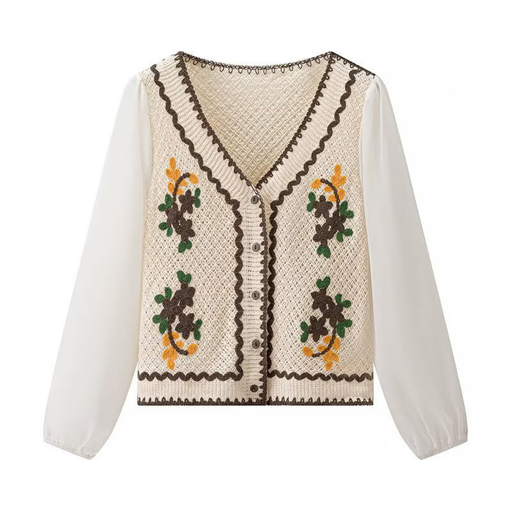 Blouse élégante pour femmes brodée avec des manches de défense aérienne Chic & Stil