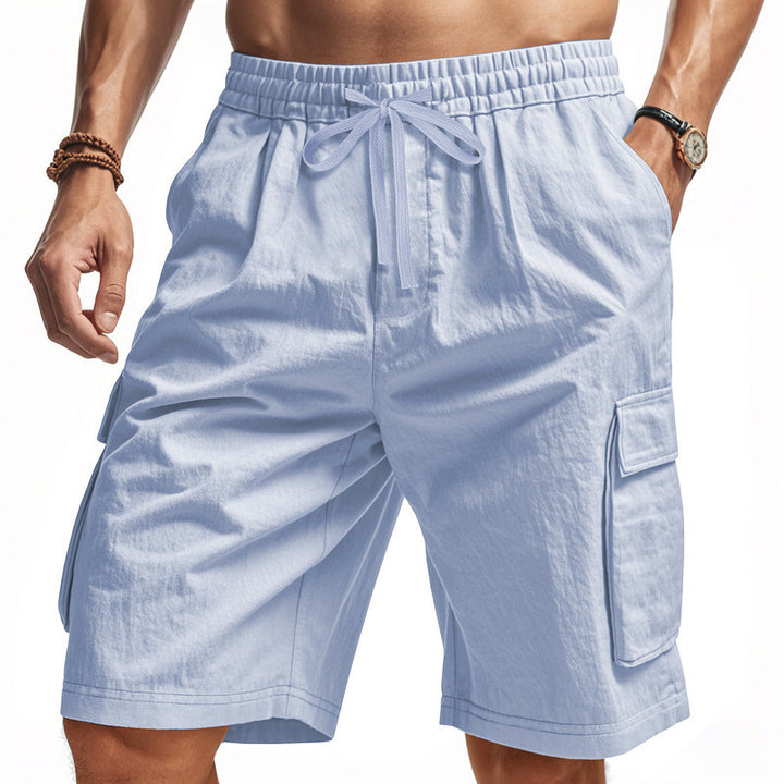Shorts cargo pour hommes avec taille élastique et poches multifonctionnelles Lune London