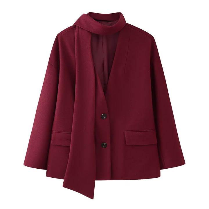 Elegant blazer jacket for women with chic scarf Lune London