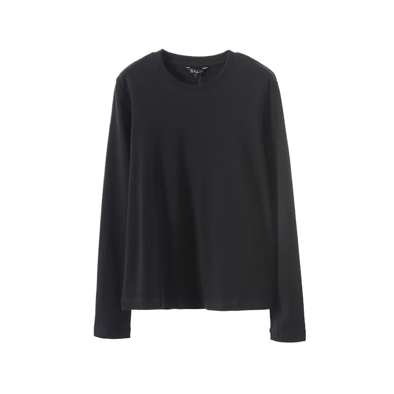 Long-sleeve T-shirt for women in breathable cotton blend with modern cut Lune London