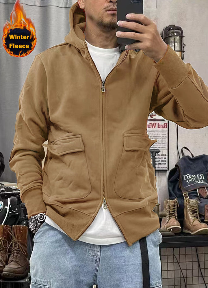 Warm fleece jacket for men with practical pockets and modern cut Lune London