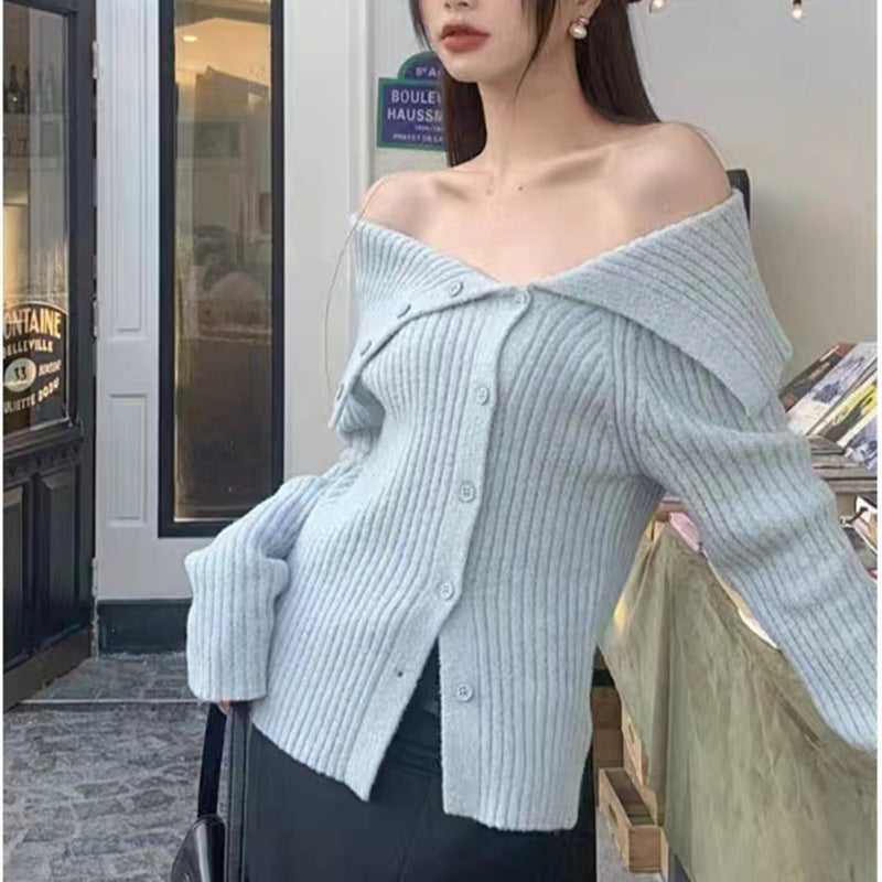 Cardigan féminin en fine maille avec col tendance Chic & Stil