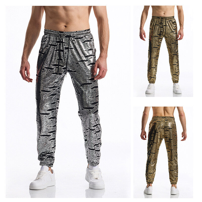Sporty men's jogger pants with a shiny finish Lune London