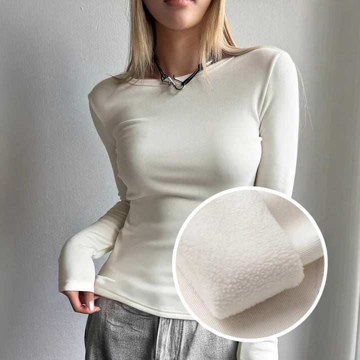 Fitted long sleeve t-shirt for women in high-quality stretch material Lune London