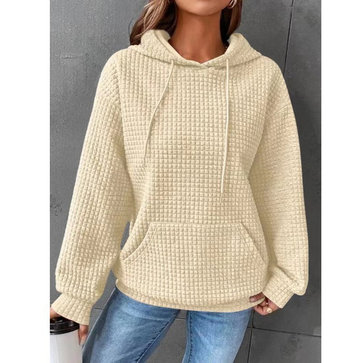 Haut en waffle pour femmes avec poche kangourou et coupe décontractée Chic & Stil