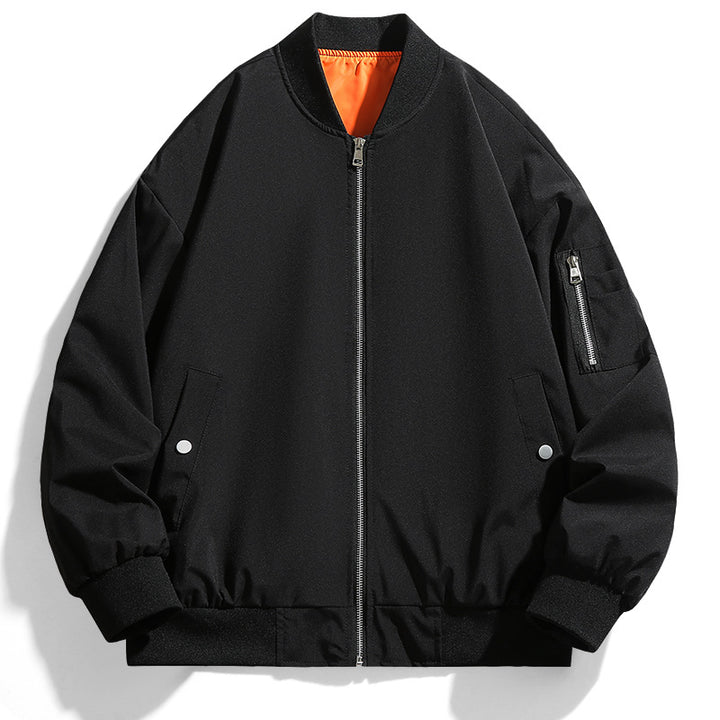 Casual bomber jacket for men with practical zip pockets and high collar Lune London