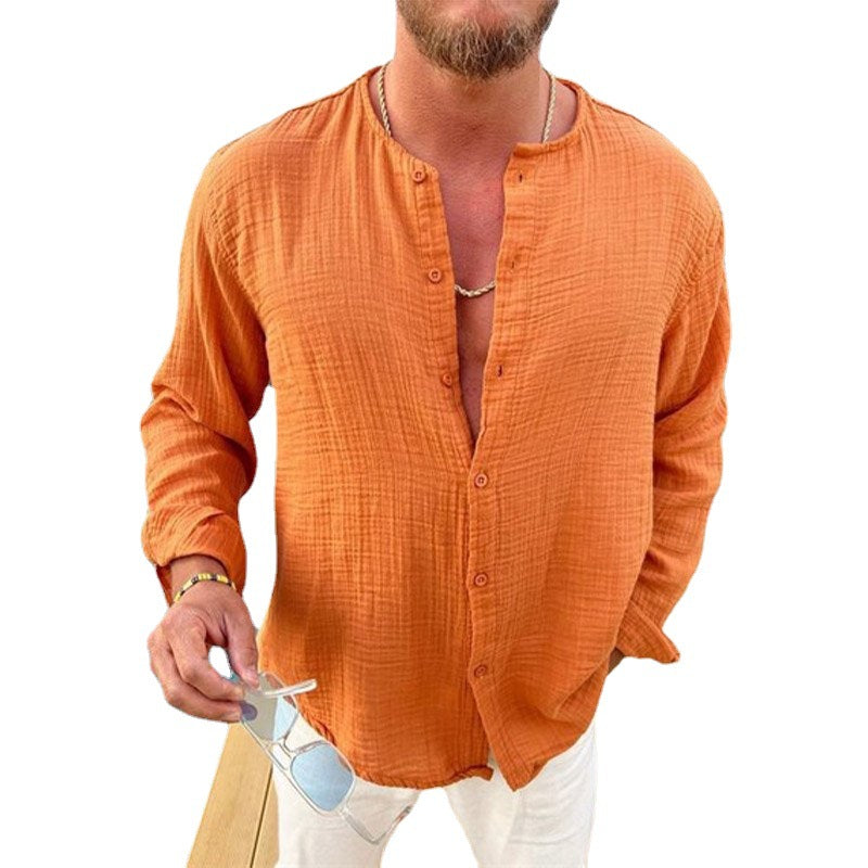 Long sleeve shirts for men made of lightweight and breathable fabric with button placket Lune London