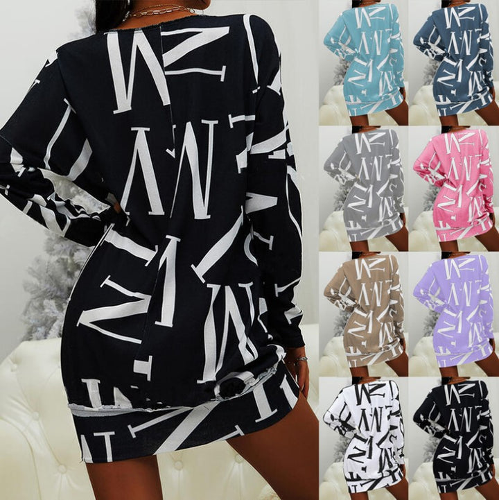 Casual mini dress for women with graphic print and long sleeves Lune London