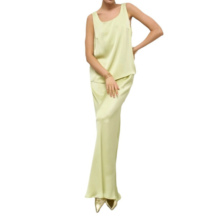 Ladies Elegant Maxi Dress in High Quality Satin Lune London
