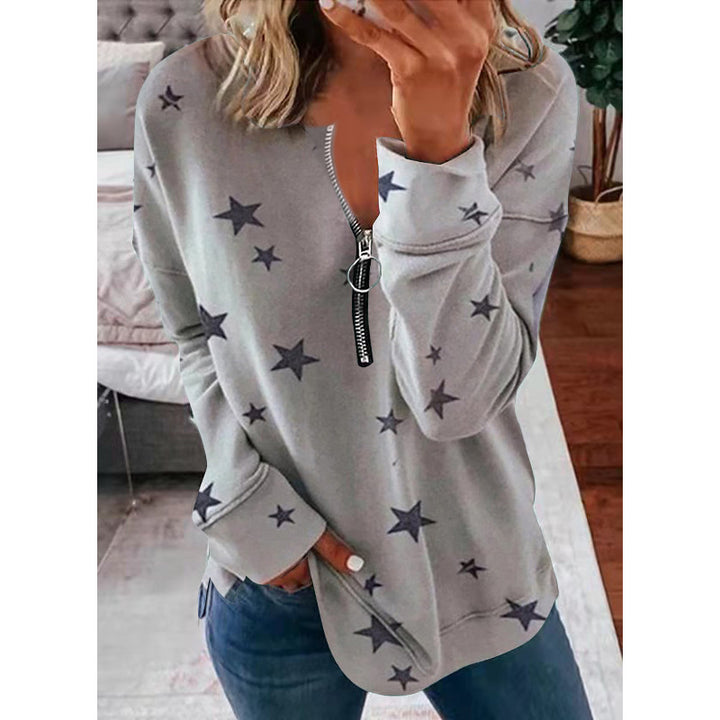 Women's hoodie with zip and star pattern Lune London