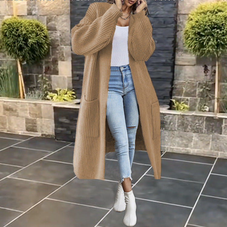 Cardigan femme en tricot épais avec poches et design à ouverture frontale Chic & Stil