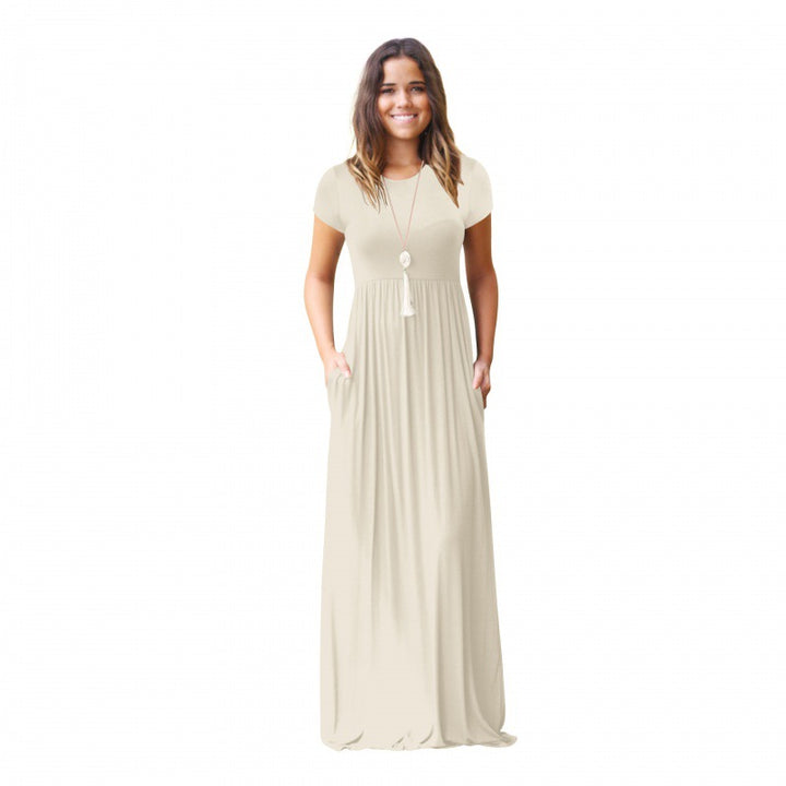 Robe maxi femme avec poches pratiques et coupe fluide à la mode Chic & Stil
