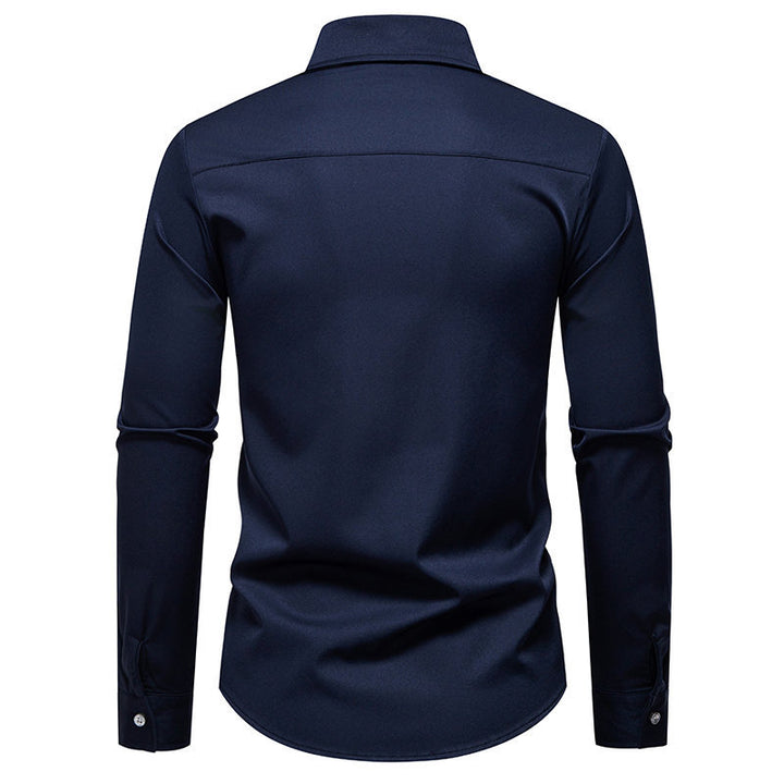Long sleeve shirt for men with contrasting collar and trendy chest pocket Lune London