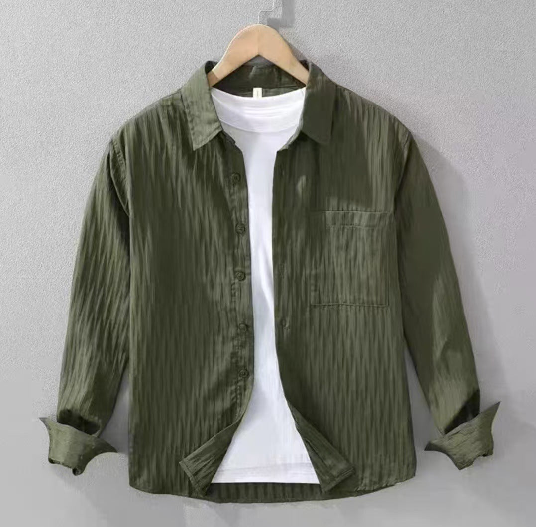 Men's long sleeve shirt with textured surface Lune London