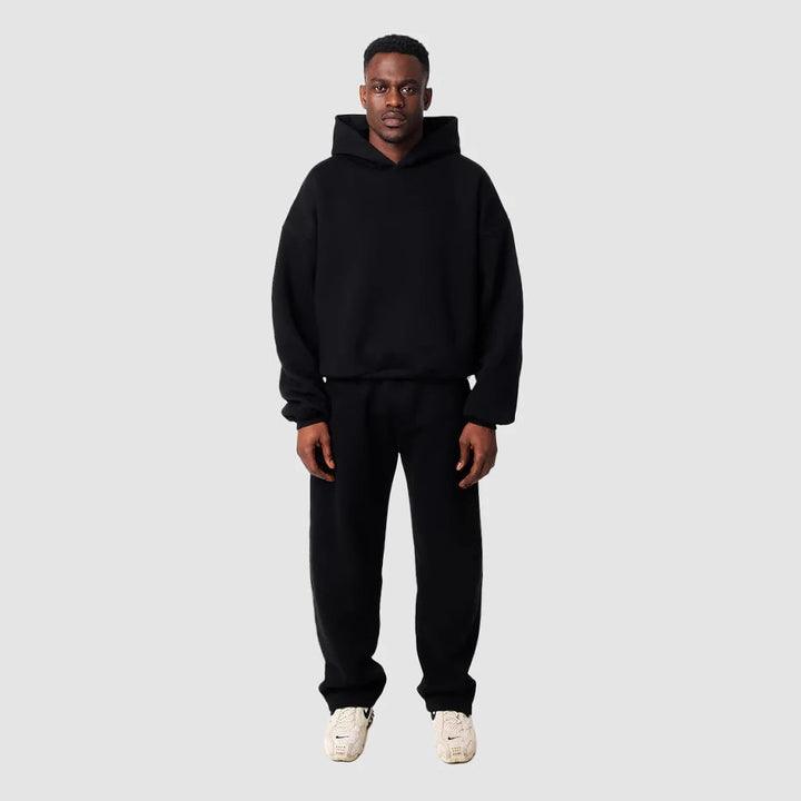 Hoodie and jogger pants set for women with high collar and elastic waistband Lune London