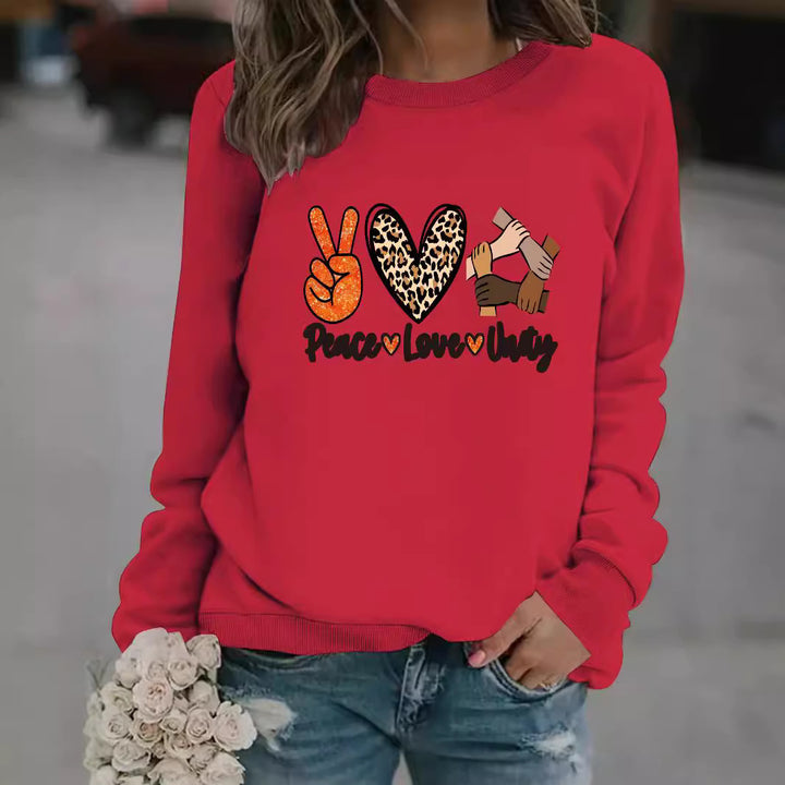 Sweatshirt pour femmes avec un design créatif Paix, Amour & Unité Chic & Stil