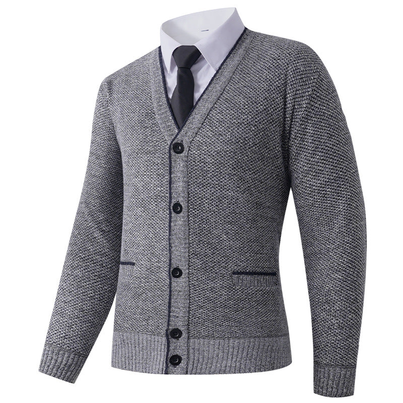 Men's knit jacket with V-neck and classic design Lune London