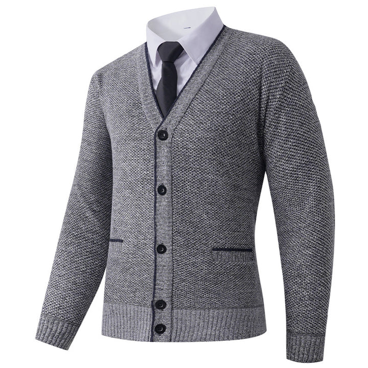 Men's knit jacket with V-neck and classic design Lune London
